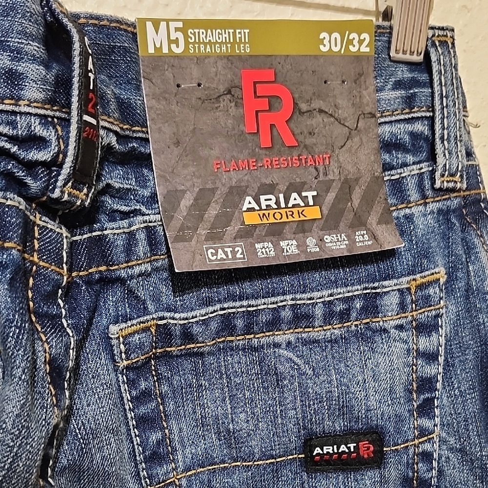 Ariat Blue Straight-Leg Jeans Classic Denim - Picture 5 of 13
